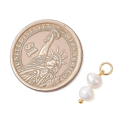 3Pcs Natural Cultured Freshwater Pearl Potato Pendants PALLOY-JF05105-1