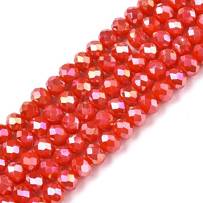 Electroplate Glass Beads Strands EGLA-A044-P4mm-B03-1