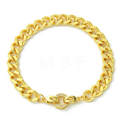 Brass Micro Pave Clear Cubic Zirconia Link Bracelets BJEW-JB13735-1