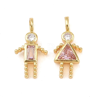 Brass Micro Pave Cubic Zirconia Pendants KK-D339-02G-10-1