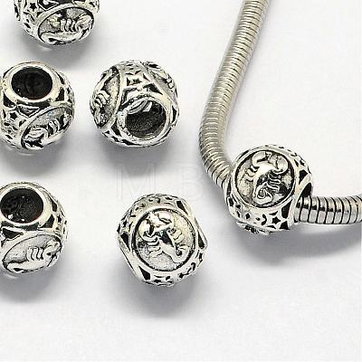 Alloy European Beads PALLOY-S082-08-1