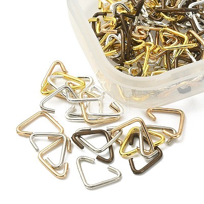 100Pcs 5 Colors Iron Triangle Rings IFIN-YW0001-82-1