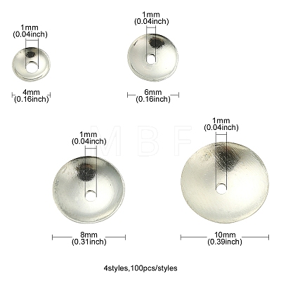 400Pcs 4 Styles Iron Bead Cones IFIN-YW0003-30-1
