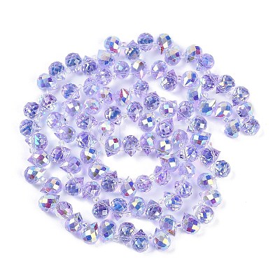 Electroplate Glass Beads Strands EGLA-D030-17V-1