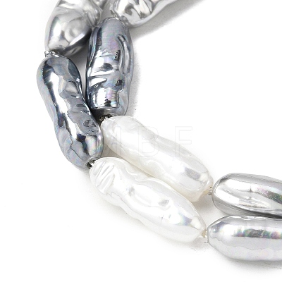 Electroplated Glass Shell Pearl Beads Strands BSHE-B009-C02-7x21mm-1
