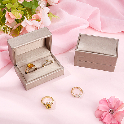 PU Leather Jewelry Couple Ring Packing Boxes CON-CL0001-27A-1