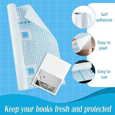 Plastic Frosted Self Adhesive Book Wrap DIY-WH0488-69B-1