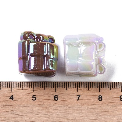 UV Plating Iridescent Acrylic with Rhinestone Beads OACR-B021-10-1