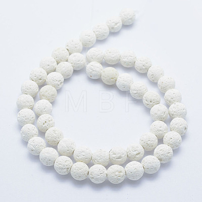 Synthetic Lava Rock Beads Strands G-F549-6mm-B14-1