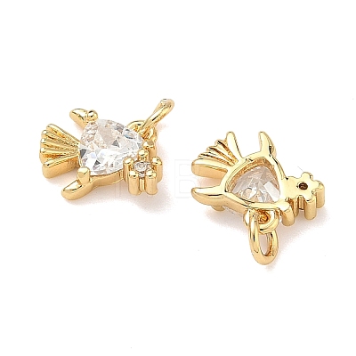Brass Micro Pave Cubic Zirconia Charms KK-A291-12A-G-1