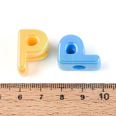 UV Plating Opaque Acrylic European Beads OACR-M027-03P-1