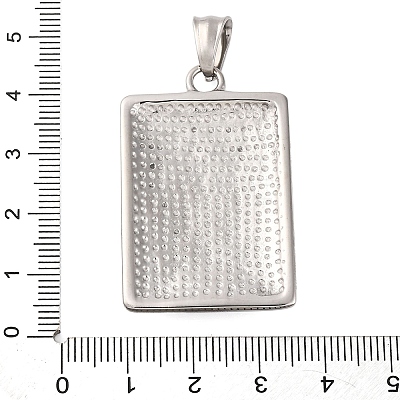 304 Stainless Steel Rhinestone Pendants STAS-P372-04P-1