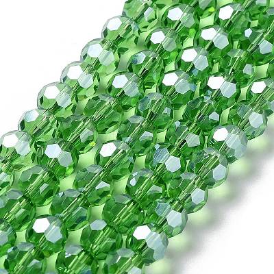 Electroplate Glass Bead Strands X-EGLA-R015-8mm-14-1