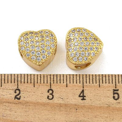 Rack Plating Brass Micro Pave Cubic Zirconia European Beads KK-G513-43G-1