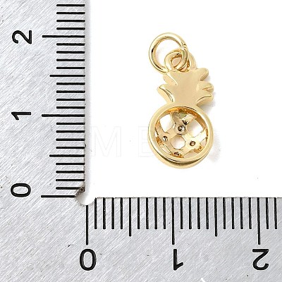 Brass Pave Clear Cubic Zirconia Pendants KK-G554-12G-1