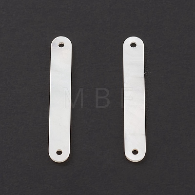 Natural White Shell Connector Charms BSHE-E028-13-1