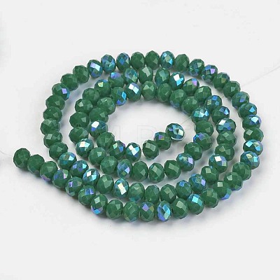 Electroplate Opaque Solid Color Glass Beads Strands EGLA-A034-P2mm-L05-1