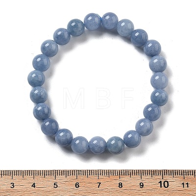 Natural Quartz Imitation Aquamarine Beaded Stretch Bracelets for Women Men BJEW-F483-02-1