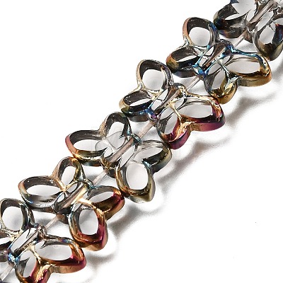 Electroplated Transparent Glass Beads Strands GL-CBA98F0-03E-1