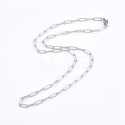 304 Stainless Steel Paperclip Chains NJEW-G340-09P-1