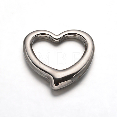 Tarnish Resistant 304 Stainless Steel Heart Linking Rings STAS-F079-02P-1