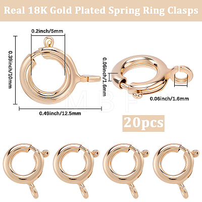 20Pcs Brass Spring Ring Clasps KK-BBC0027-68A-G-1