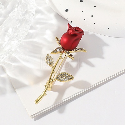 Rose Alloy Enamel Brooches DJ-PW-WG7E3FB-01-1
