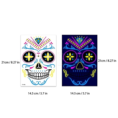 Heat Tranfer Luminous Printing Body Art Face Tattoo Sticker PW-WG23340-06-1