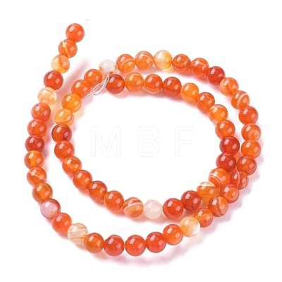 Natural Striped Agate/Banded Agate Beads Strands X-G-G582-8mm-62-1