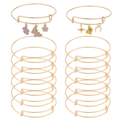 15Pcs Stainless Steel Adjustable Bangle Making BJEW-UN0001-64G-1
