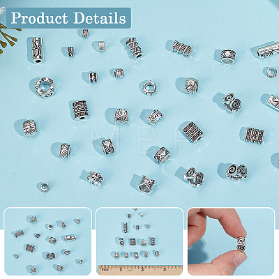 150Pcs 15 Styles Tibetan Style Alloy Beads TIBEB-SC0001-51-1