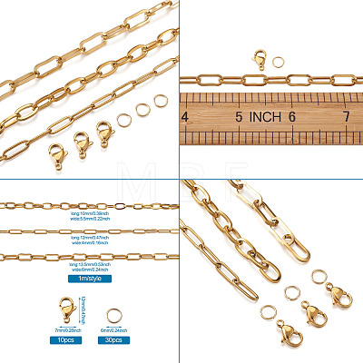 Yilisi DIY Stainless Steel  Chain Necklaces & Bracelets MakingKits DIY-YS0001-23G-1