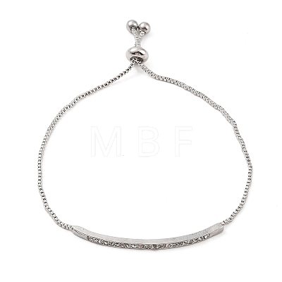 Alloy Crystal Rhinestone Box Chain Slider Bracelets BJEW-F469-01P-1