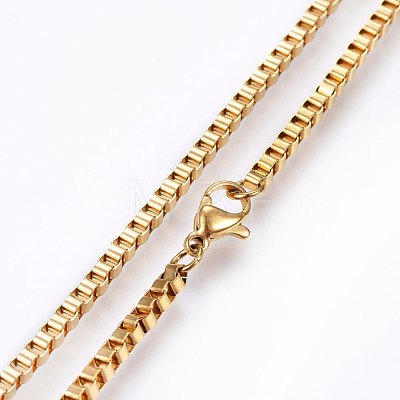 304 Stainless Steel Box Chain Necklaces NJEW-F226-05G-02-1