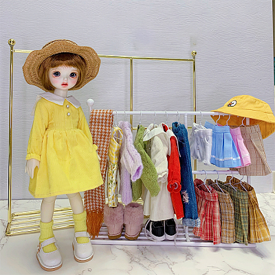Iron Doll Clothes Rack & Hangers DJEW-FH0001-16B-1