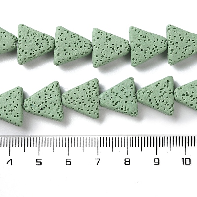 Triangle Dyed Natural Lava Rock Beads Strands G-O126-04A-06-1