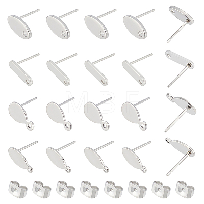 80Pcs 4 Style 304 Stainless Steel Stud Earring Findings STAS-DC0009-96-1
