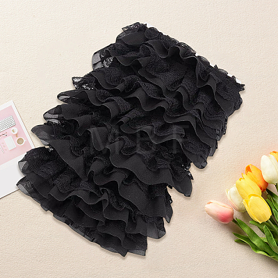 5M Double-Layer Pleated Polyester Chiffon Lace Trim OCOR-GF0006-69A-1