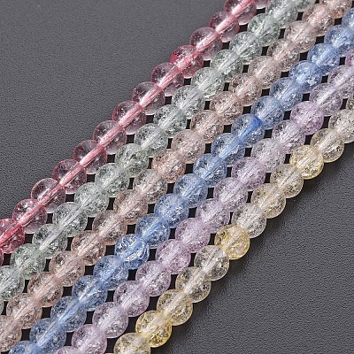 Crackle Glass Beads Strands GLAA-S192-B-006-1