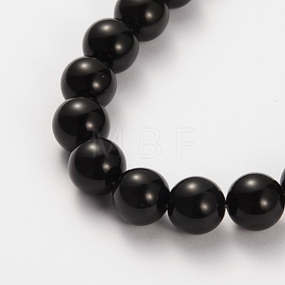 Natural Gemstone Obsidian Round Beads Strands G-O030-6mm-08-1