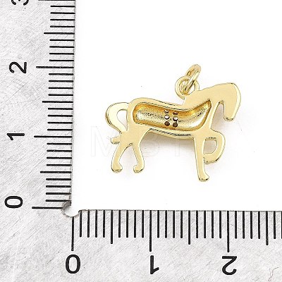 Brass Micro Pave Clear Cubic Zirconia Pendants KK-B177-11G-1
