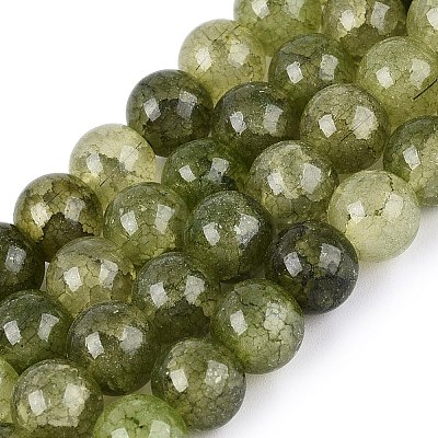 Baking Paint Crackle Glass Beads Strands GLAA-Q106-03A-03-1