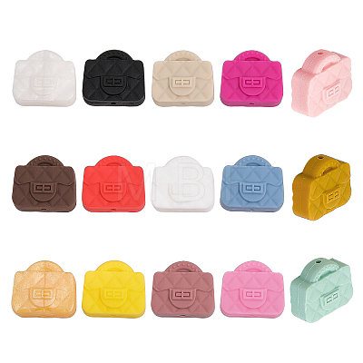 15Pcs 15 Colors Food Grade Eco-Friendly Silicone Beads SIL-CA0001-99-1