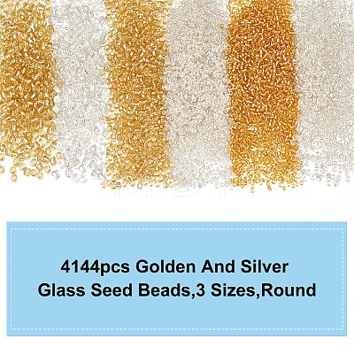 6 Styles 4144 Pcs Glass Seed Beads SEED-HY0001-19-1