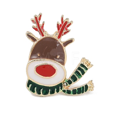 Christmas Alloy Enamel Pins AJEW-A056-05B-1