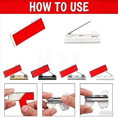 Plastic Adhesive Back Bar Pins with Iron Pins JEWB-B045-01A-1