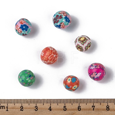 Handmade Flower Pattern Polymer Clay Beads CLAY-Q175-M-1