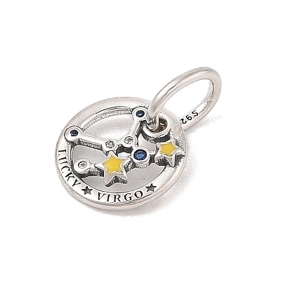 Luminous 925 Sterling Silver Rhinestone Constellation Charms STER-H114-01AS-09-1