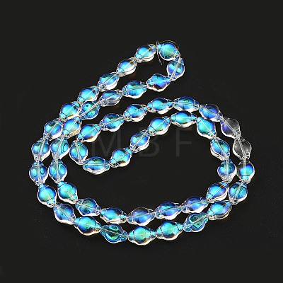 Electroplate Transparent Glass Beads Strands EGLA-G037-12A-AB01-1
