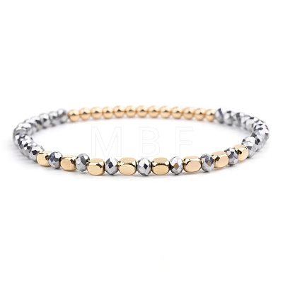 Synthetic Non-magnetic Hematite Beads Stretch Bracelets for Women KP6261-8-1